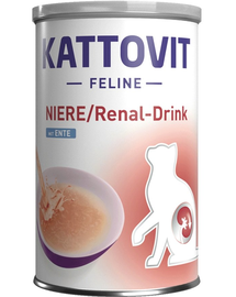 KATTOVIT Cat Diet Drinks Niere/Renal Drink hrana umeda dietetica pentru pisici cu functie renala deficitara, cu rata 135 ml