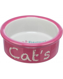 TRIXIE Bol ceramic pentru pisica, roz/gri, 0,3 l/ 12 cm