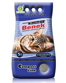 Benek Super Compact Fragrance nisip pentru litiera, cu efect de calmare 5 L