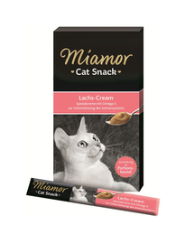 MIAMOR Cat Cream- Snack crema pentru pisici, cu somon 6 x 15 ml