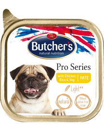 BUTCHER'S Pro Series Light Hrana umeda pentru cainii de talie mica, pate cu pui 150 g
