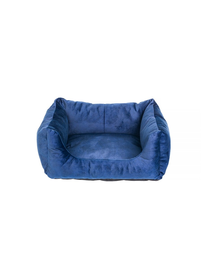 FERA Glamour pat dreptunghiular pentru caini, albastru M 55x65x25 cm