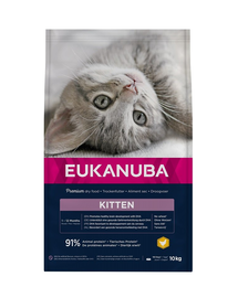 EUKANUBA Cat Kitten All Breeds Healthy Start Chicken & Liver Hrana uscata pentru pisici junior, cu pui si ficat 10 kg
