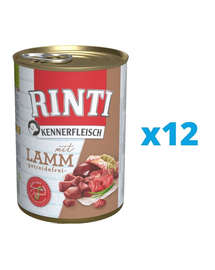 RINTI Kennerfleisch Lamb Hrana umeda caini, cu miel 12 x 800 g