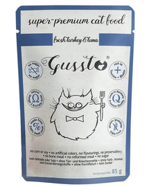 GUSSTO Cat Fresh Turkey&Tuna ton si curcan, hrana pisici 24x85 g