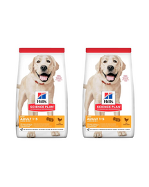 HILL'S Science Plan Canine Adult Light Large breed Chicken hrana caini talie mare 36 kg (2x18 kg) cu pui