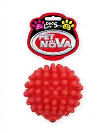 PET NOVA DOG LIFE STYLE  Jucarie arici pentru caini, 6,5 cm, rosu