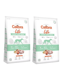 CALIBRA Dog Life Junior Large Breed Chicken hrana uscata superpremium pentru caini juniori talie mare 24 kg (2 x 12 kg)