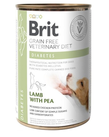 BRIT Veterinary Diet Diabetes Lamb&Pea hrana caini diabetici 400g