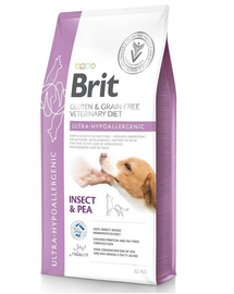 BRIT Veterinary Diets Dog Ultra-Hypoallergenic 12 kg hrana caini cu afectiuni dermatologice si digestive