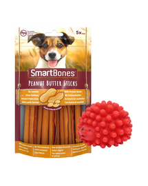 SMART BONES Sticks Batoane pentru caini, cu unt de arahide x 2 + minge GRATIS
