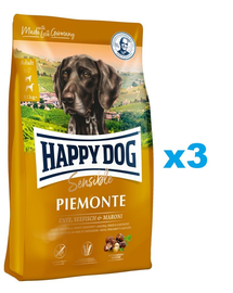 HAPPY DOG Supreme Piemonte hrana uscata caini 3 x 10 kg, cu rata si peste