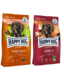 HAPPY DOG Supreme Toscana 12.5 kg + Supreme Africa 12.5 kg hrana uscata caini adulti