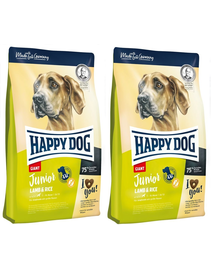 HAPPY DOG Junior Giant miel si orez 30 kg (2 x 15 kg) hrana caini juniori talie foarte mare