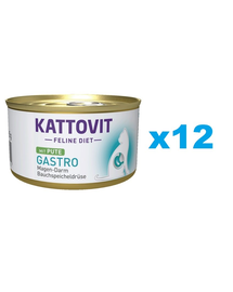 KATTOVIT Feline Diet Gastro Turkey hrana umeda dietetica pentru pisici cu afectiuni gastrointestinale, curcan  12 x 85 g