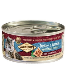CARNILOVE Cat Turkey&Salmon 24 x 100 g hrana umeda pentru pisici, curcan si somon