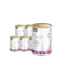 DOLINA NOTECI PIPER Animals Conserve hrana umeda pisici sterilizate, cu iepure 12x400 g