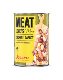 JOSERA Meatlovers Menu pui si morcov 8 x 400 g + 4 x 400 g GRATIS!