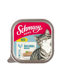 SCHMUSY MENÜ hrana pisici cu inimi de pasare 100 g