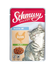 SCHMUSY RAGOUT Hrana umeda pentru pisoi, cu pui in aspic 100 g