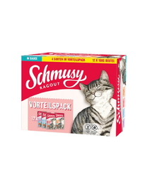 SCHMUSY RAGOUT Adult in Sauce Multibox 12x100g plic hrana in sos pentru pisici