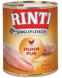 RINTI Singlefleisch Chicken Pure monoproteina cu pui, pentru caini 6x400 g + lingura alimente GRATIS