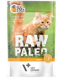 VETEXPERT RAW PALEO Cat Adult cu carne de curcan 100 g