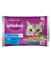 WHISKAS Delicii din peste cu somon si ton in aspic 4x85g hrana umeda pisica