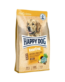 HAPPY DOG NaturCroq Hrana uscata caini, cu orez si pasare 11kg