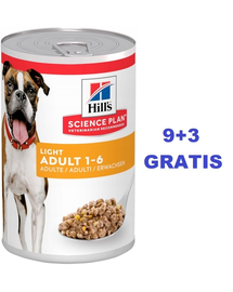 HILL'S Science Plan Canine Adult Light Chicken 370 g pentru caini adulti supraponderali, cu pui 9+3 GRATIS