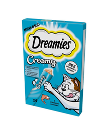 DREAMIES Creamy Snack Salmon recompensa cu somon, pisica 4x10g