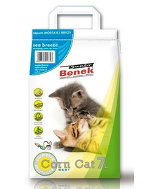 BENEK Super Corn Cat Asternut din porumb pentru litiera, briza marii 25 L