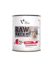 VETEXPERT RAW PALEO - Hrană umedă pentru câini adulți - vită - 800g