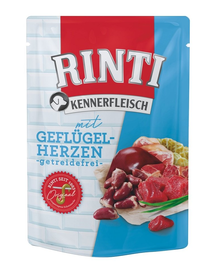 RINTI Kennerfleisch Hrana umeda pentru caini, cu inimi de pasare, plic 400 g