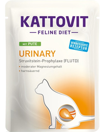 KATTOVIT Feline Diet Urinary hrana umeda dietetica pentru pisici in prevenirea pietrelor struvit, curcan 85 g