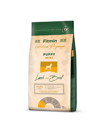 FITMIN Dog Mini Puppy Lamb&Beef 12 kg Sac hrana catei talie mica, cu miel si vita
