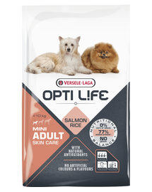 VERSELE-LAGA Opti Life Adult Skin Care Mini hrana uscata caini adulti talie mica, cu probleme ale pielii 7,5 kg