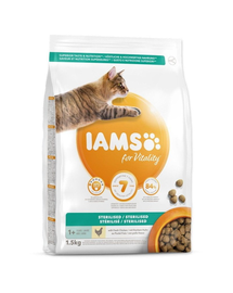 IAMS for Vitality Sterilised Hrana uscata pentru pisici sterilizate, cu pui 1,5 kg