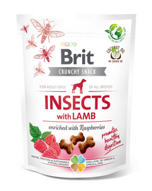 BRIT Care Dog Crunchy Crakcer Insect&Lamb 200 g recompense crocante pentru caini, cu insecte si miel