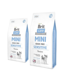 BRIT Care Dog Mini Grain Free Sensitive hrana uscata caini adulti de talie mica, cu vanat 14 kg (2 x 7 kg)