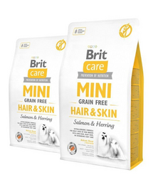 BRIT Care Mini Grain Free Hair&Skin hrana uscata caini talie mica cu par lung 14 kg (2 x 7 kg)