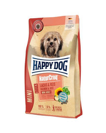 HAPPY DOG NaturCroq Mini Hrana caini talie mica, cu somon si orez 4kg