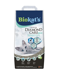 BIOKAT'S Diamond Care Sensitive Classic 6 L nisip pentru pisici sensibile, din bentonita