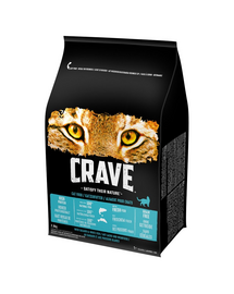 CRAVE Hrana pisici fara cereale cu somon si peste alb 3x2,8 kg pentru pisici adulte