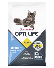 VERSELE-LAGA Opti Life Cat Sterlised/Light Chicken 7.5 kg hrana pisica sterilizata, cu pui
