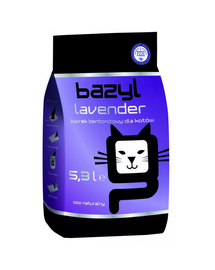 BAZYL Lavender Premium 5,3L nisip pentru pisici, parfum lavanda