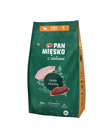 PAN MIĘSKO hrana caini talie medie M 20 kg ierburi aromatice, curcan si rata