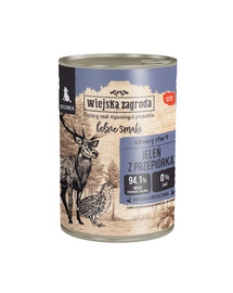 WIEJSKA ZAGRODA Forest Flavours Conserva hrana umeda pentru catei, cu cerb si prepelita 400 g