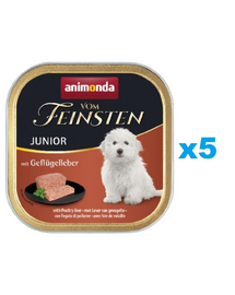 ANIMONDA Vom Feinsten Puppy Hrana umeda cu ficat de pui pentru cainii junior 5 x 150 g