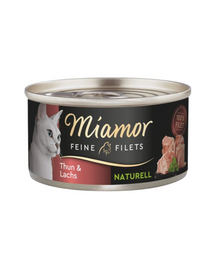 MIAMOR Feine Filets Naturell Tuna&Salmon 80g ton si somon in sos propriu, hrana pisica
